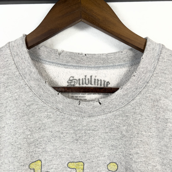 Sublime Long Beach Sweatshirt 90's Distressed Y2K Vintage Band Tee Size L/XL - Picture 3 of 5